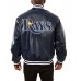 Tampa Bay Rays Varsity Navy Blue Leather Jacket